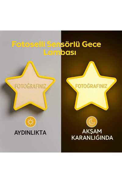 perim3d Kişiye Özel Gece Lambası – Yıldız Şekilli, Fotoğraflı, Sensörlü, Priz...
