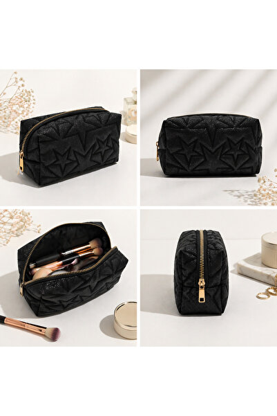 mugalas Τσάντα μακιγιάζ Stargril με μαύρο γκλίτερ και σχέδιο αστεριών