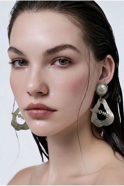 Monalisa Home Figured Zircon Stone Steel Earrings