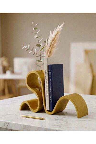 Home Bii’ Flow Modern Kıvrımlı Dekoratif Kitap Tutucu Stand Ev Aksesuarları -...