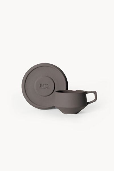 RUQ Ceramics Lumière Dark Brown Türk Kahvesi Fincanı – Limoges Fransız Porsel...