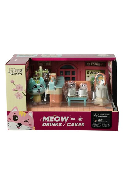 MEGA Sesli ve Işıklı Minyatür Kedi Cafesi Seti