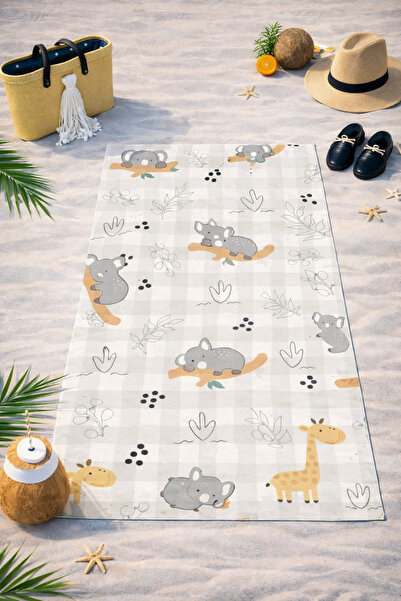 HiraEv Patterned Children's Beach Towel |   Lightweight, Sand-Repellent, Quic...