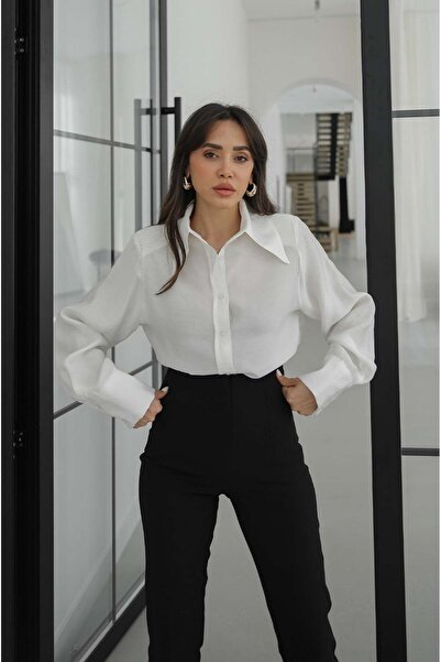 Havoş Λευκό πουκάμισο με επένδυση Martin