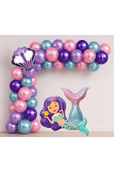 Öztürkpartievi Mermaid Concept Birthday Balloon Set