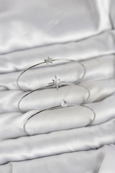 Generic Brand Silver Color Pole Star Model Zircon Stone 3-Piece Women's Brace...