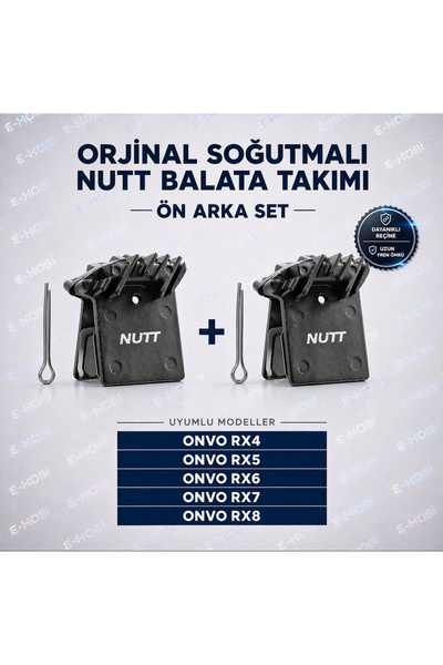 E-HOBİ ONVO RX4/RX5/RX6/RX7/RX8 SCOOTER ORJİNAL NUTT FREN BALATASI TAKIMI DAY...