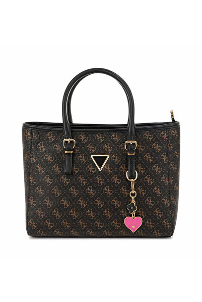 ButikDenizEbru Kahverengi Monogram Desenli Kadın El & Omuz Çantası