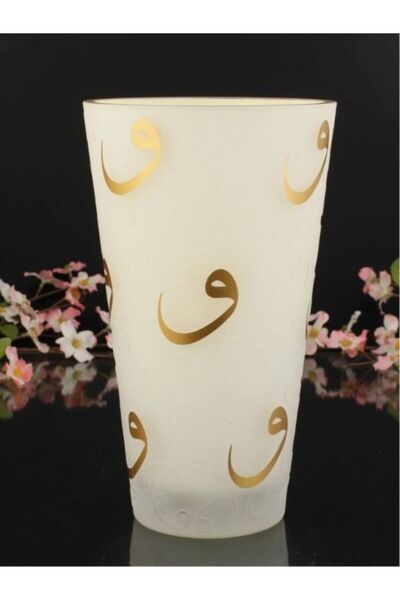 Layan Home فازة زجاجية من فافيلا مقاس 25 سم بلون ساري وملمس مميز