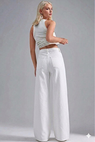 Alice Women's Palazzo Power Lycra Super High Waist Loose Jeans