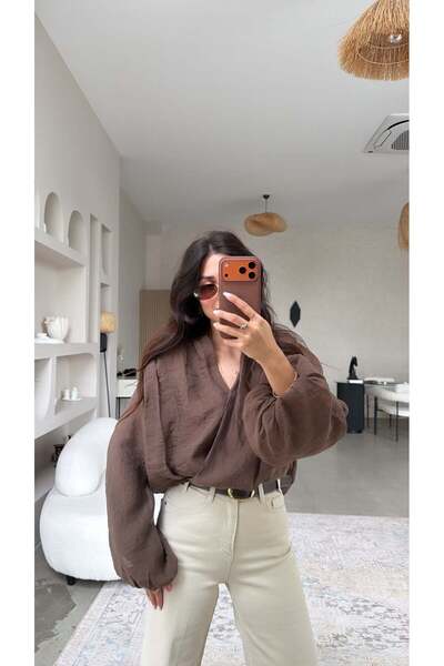 Buket Teke Καφέ Διπλόστηθη Μπλούζα Premium Tensel