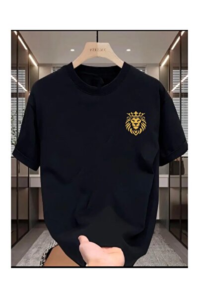 CLASSY.MODA Unisex Μαύρο μπλουζάκι με στάμπα oversize Streetwear Άνετη εφαρμο...