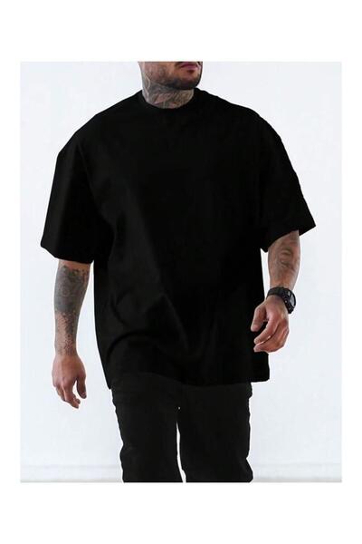 CLASSY.MODA Unisex Μαύρο μπλουζάκι με στάμπα oversize Streetwear Άνετη εφαρμο...
