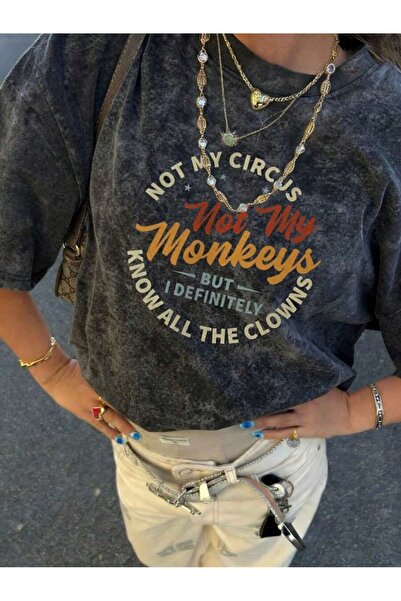 CLASSY.MODA Unisex Μαύρο μπλουζάκι με στάμπα oversize Streetwear Άνετη εφαρμο...