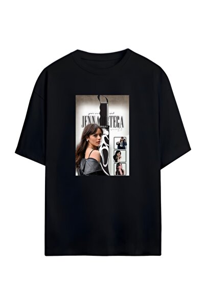 CLASSY.MODA Unisex Μαύρο μπλουζάκι με στάμπα oversize Streetwear Άνετη εφαρμο...