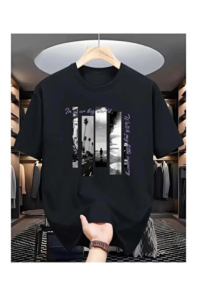 bellanova Unisex Μαύρο μπλουζάκι με στάμπα oversize Streetwear Άνετη εφαρμογή...