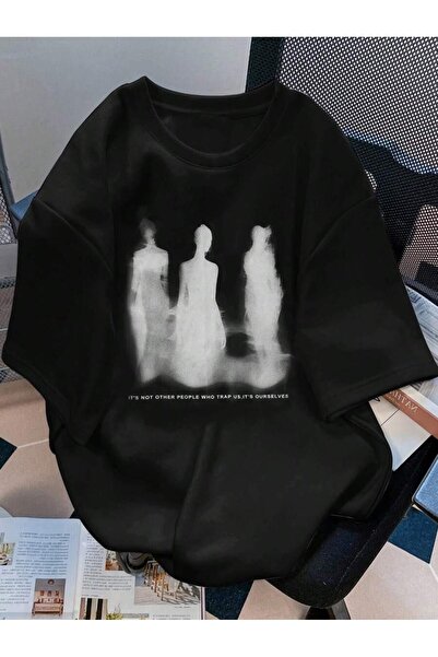 bellanova Unisex Μαύρο μπλουζάκι με στάμπα oversize Streetwear Άνετη εφαρμογή...