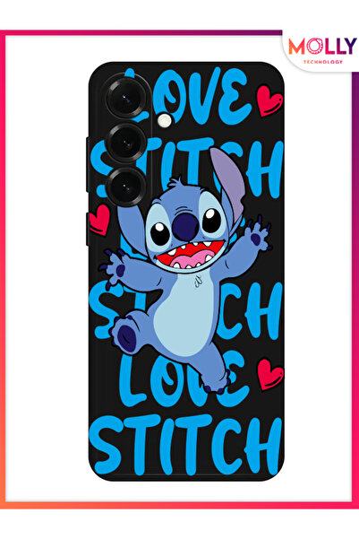 Molly SAMSUNG GALAXY A17 İçin Siyah Love Stitch Desenli Silikon Kılıf