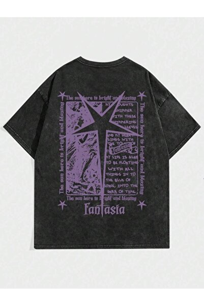 bellanova sila trend Unisex Μαύρο Υπερμεγέθη Μπλουζάκι με Στάμπα Streetwear Ά...