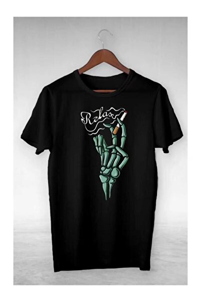 CLASSY.MODA Unisex Μαύρο μπλουζάκι με στάμπα oversize Streetwear Άνετη εφαρμο...