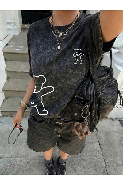 bellanova Unisex Μαύρο μπλουζάκι με στάμπα oversize Streetwear Άνετη εφαρμογή...