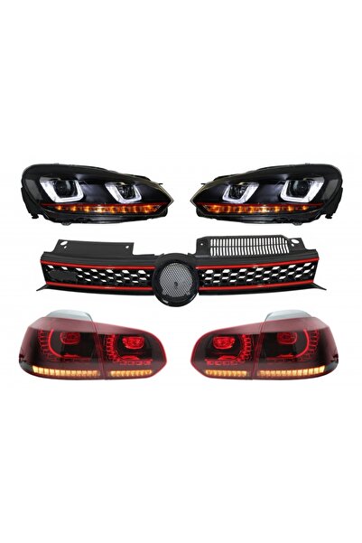 tuningset Κεντρική Μάσκα κατάλληλη για VW Golf 6 VI 2008-2012 με Φώτα Πορείας...