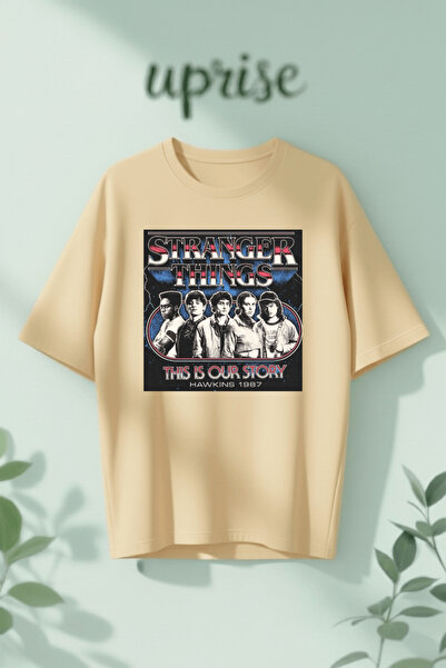 Vordevia Μπλουζάκι Stranger Things Hawkins με στάμπα, βαμβακερό, oversized