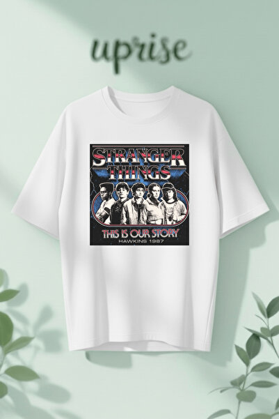 Vordevia Μπλουζάκι Stranger Things Hawkins με στάμπα, βαμβακερό, oversized