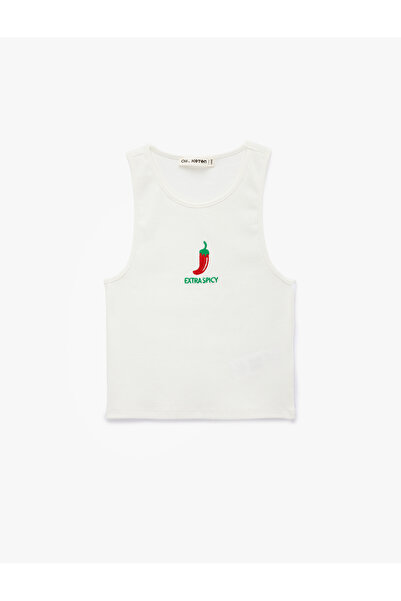 Koton Αμάνικο εσώρουχο με λαιμόκοψη ποδηλάτου και λεπτομέρεια από βαμβακερό κ...