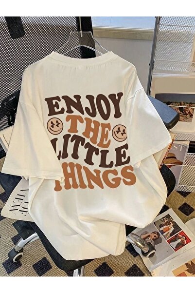 Vordevia Απολαύστε τα μικρά πράγματα - Βαμβακερό μπλουζάκι με στάμπα, oversized