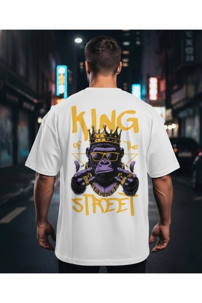 Vordevia Βαμβακερό μπλουζάκι με στάμπα King Of The Street σε μεγάλο μέγεθος