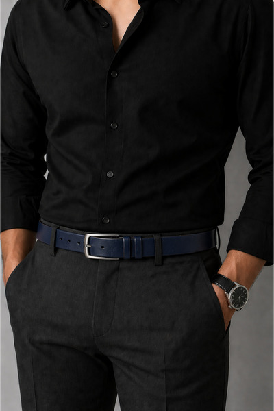 derikem Κλασική ανδρική ζώνη από γνήσιο δέρμα 3 εκ.