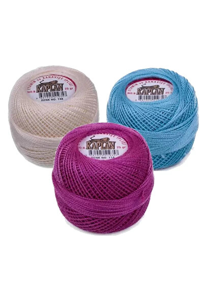 Generic Brand 3 pieces of tiger etamine and cross stitch thread no. 8 code/co...