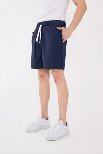 RELAXL 2XS-10XL Υπερμεγέθη 100% βαμβακερό ναυτικό μπλε κοντό σορτς Unisex