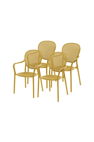 OEM Scaune bej pentru terasa sau interior, set 4 bucati