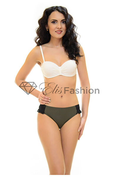 Elis Fashion Khaki and white two-piece swimsuit