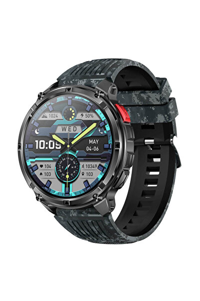 Microwear HT 33 Έξυπνο ρολόι με μετρητή καρδιακών παλμών (Μπλε Καμουφλάζ Σιλι...