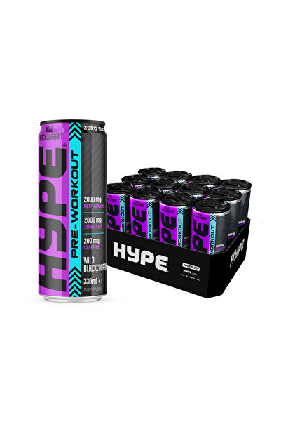 Hype مشروب ما قبل التمرين بنكهة الكشمش الأسود 12×330 مل جاهز للشرب