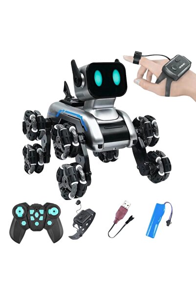 YMS ELEKTRONİK Uzaktan Bilekten Kumandalı Şarjlı 8 Teker Akrobat Robot Köpek ...