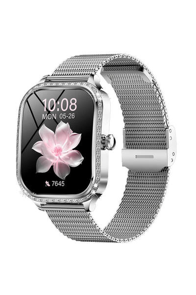 Microwear MK 88 Έξυπνο ρολόι με μετρητή καρδιακών παλμών (Ασημί ατσάλι)