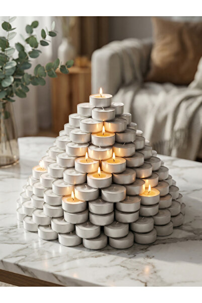 gg glow Tealight Mum Seti 24 / 48 / 100 Adet - Uzun Süreli Yanma Kapasiteli E...