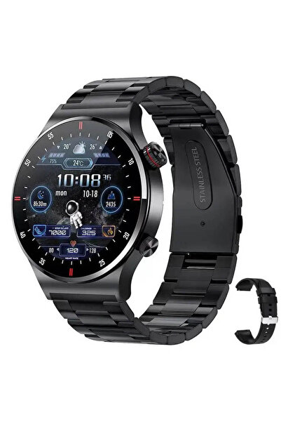 Microwear QW 33 46 mm Έξυπνο ρολόι με παρακολούθηση καρδιακών παλμών (Μαύρο Α...