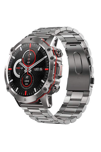 Microwear AK 56 Έξυπνο ρολόι με παρακολούθηση καρδιακών παλμών (Ασημί ατσάλι)