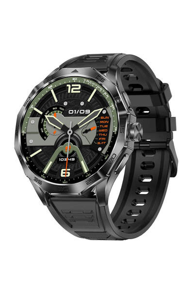 Microwear DA 23 Έξυπνο ρολόι με μετρητή καρδιακών παλμών (Μαύρο σιλικόνης)