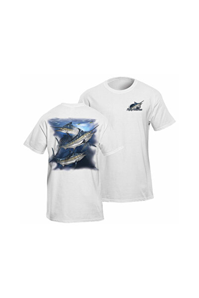 Flying Fisherman Marlin White Tee L