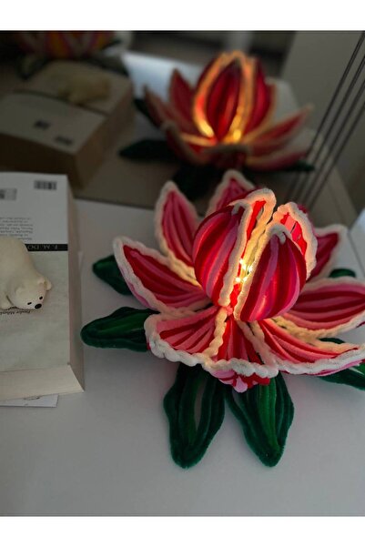 HanimLoop Lotus Çiçek Gece Lambası , Dekoratif Lotus Lamba , Yapay Çiçek Ledl...