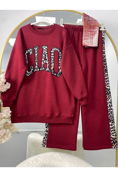 VOLT CLOTHİNG Γυναικείο σετ αθλητικής φόρμας με σχέδιο λεοπάρ