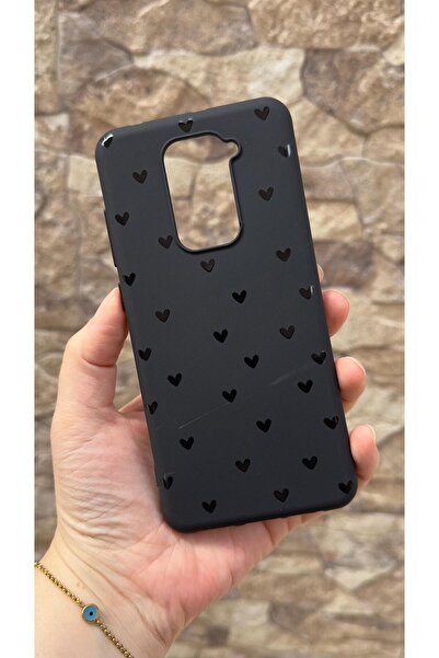 Vip Case Redmi Note 9 Uyumlu Mini Siyah Kalp Desenli Silikon Darbe Emici Klas...