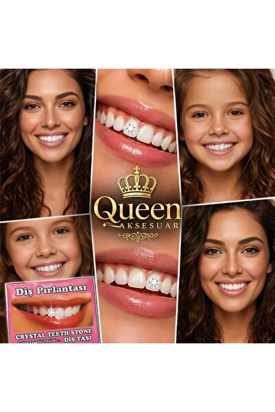 QUEEN AKSESUAR Diş Pırlantası kristal taşı (Crystal Teeth Stone) Parlak Diş T...