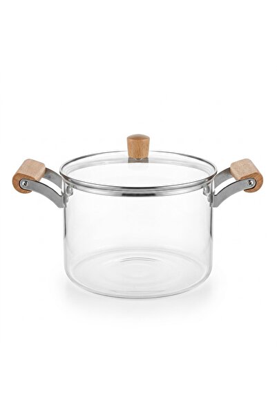 OEM Θερμοανθεκτική κατσαρόλα από βοριοπυριτικό γυαλί, 4,5 λίτρα, με καπάκι κα...